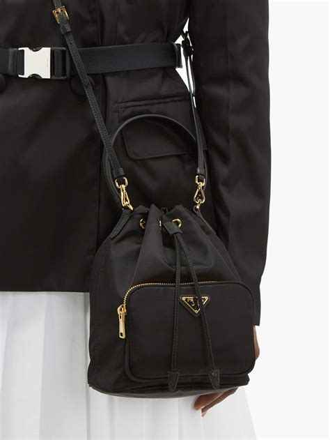 prada black bucket pouch|vintage prada bucket bag.